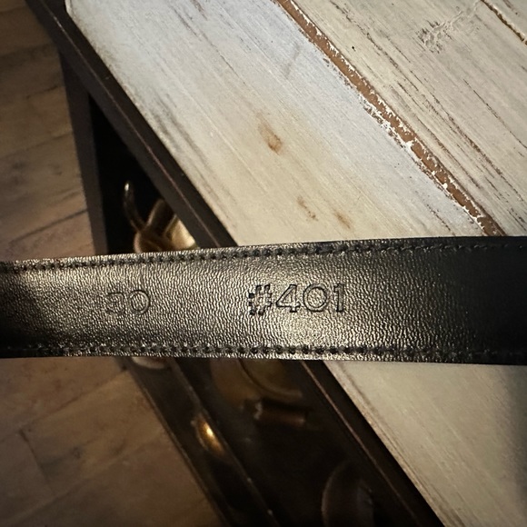 Vicenza Genuine Italian Calfskin Belt Black Size 30 401 Silver Buckle Gold - Picture 11 of 15